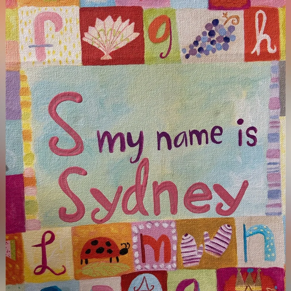 Land of Nod “S my name is Sydney” Canvas Cheerful ABCs Print